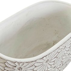 DKD Home Decor Komplet loncev DKD Home Decor Grey Cement White Flowers (20 x 11 x 10 cm) (23 x 13 x 11 cm) (2 kosa)