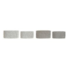 DKD Home Decor Komplet loncev DKD Home Decor S3023993 Grey Cement White Modern Geometric (23 x 12,5 x 11 cm) (2 enoti)