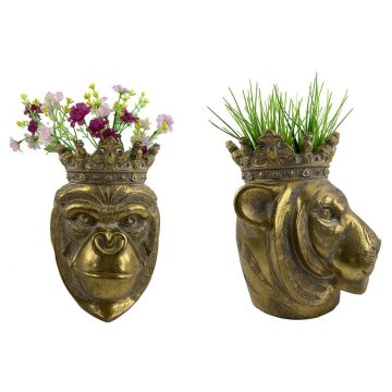 DKD Home Decor Lonček DKD Home Decor 18 x 21 x 25,5 cm Zlata smola Kolonialni (2 enoti)
