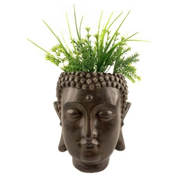 DKD Home Decor Lonček DKD Home Decor Buda Resin Temno rjava (17,5 x 17,5 x 20,5 cm) (2 kosa)