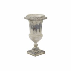 DKD Home Decor Kovinski cvetlični lonček DKD Home Decor White (28 x 28 x 48 cm)