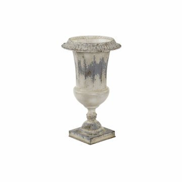 DKD Home Decor Kovinski cvetlični lonček DKD Home Decor White (28 x 28 x 48 cm)