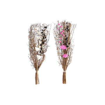 DKD Home Decor Snop DKD Home Decor Roza rjava bela suho cvetje (2 enoti) (30 x 30 x 65 cm)