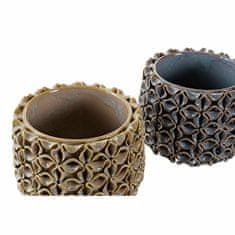 DKD Home Decor Lonček DKD Home Decor Brown Lilac Stoneware Modern (16 x 16 x 14 cm) (2 enoti)