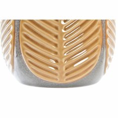 DKD Home Decor Lonček DKD Home Decor Brown Orange Stoneware List rastline (17 x 17 x 16 cm) (2 enoti)