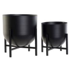 DKD Home Decor Komplet loncev DKD Home Decor Črna kovina Modern (24 x 24 x 25,5 cm)