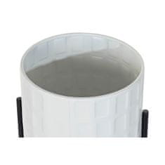 DKD Home Decor Komplet lončnic DKD Home Decor Črna kovina Bela moderna (36 x 36 x 59 cm)
