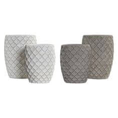 DKD Home Decor Komplet loncev DKD Home Decor Grey Cement White (16 x 16 x 21 cm) (2 enoti)