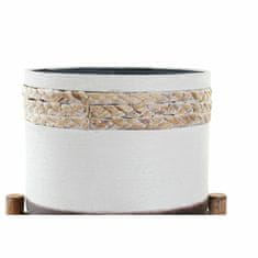 DKD Home Decor Komplet loncev DKD Home Decor Siva kovina les rjava bela (24,5 x 24,5 x 27,5 cm)