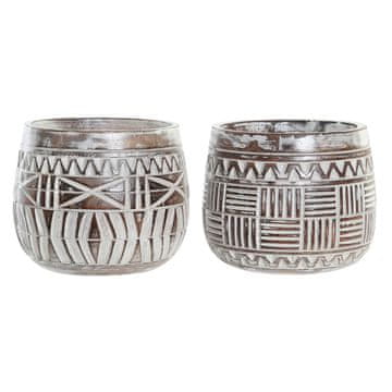 DKD Home Decor Rastlinjak DKD Home Decor Brown White Colonial (20 x 20 x 16 cm)
