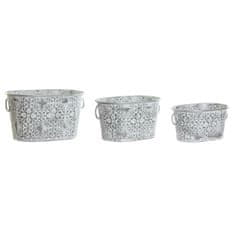 DKD Home Decor Komplet loncev DKD Home Decor Mozaik siva kovina bela arabska (45 x 30,5 x 26 cm)