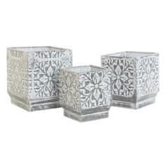DKD Home Decor Komplet loncev DKD Home Decor Mozaik siva kovina bela arabska (18 x 18 x 22 cm)
