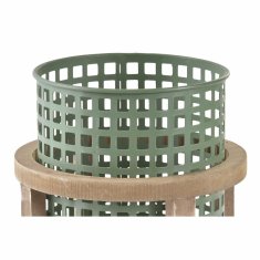 DKD Home Decor Lonček DKD Home Decor Kovina Les Rjava Zelena (15 x 15 x 22,5 cm)