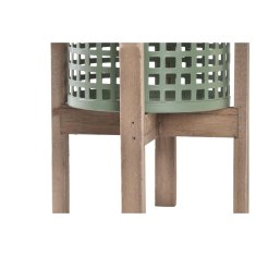 DKD Home Decor Lonček DKD Home Decor Kovina Les Rjava Zelena (15 x 15 x 22,5 cm)