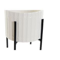 DKD Home Decor Komplet loncev DKD Home Decor Keramika Črna Kovina Bela (13,5 x 13,5 x 16 cm)