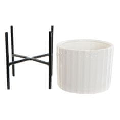 DKD Home Decor Komplet loncev DKD Home Decor Keramika Črna Kovina Bela (13,5 x 13,5 x 16 cm)