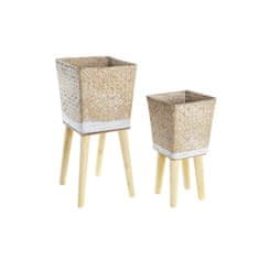 DKD Home Decor Komplet loncev DKD Home Decor Naravni les 22 x 22 x 48 cm Boho