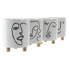 DKD Home Decor Lonček DKD Home Decor Face Stoneware 4 enote (13,5 x 13,5 x 15,5 cm)