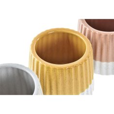 DKD Home Decor Lonček DKD Home Decor dvobarvna gres (14,2 x 14,2 x 11,4 cm) (4 enote)