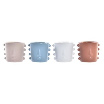 DKD Home Decor Lonček DKD Home Decor Face Stoneware (15 x 13 x 12,5 cm) (4 enote)