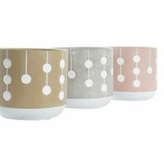 DKD Home Decor Komplet loncev DKD Home Decor Grey Pink Cement White Mustard (17 x 17 x 16 cm) (3 enote)
