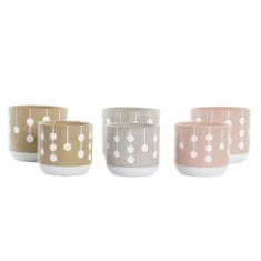 DKD Home Decor Komplet loncev DKD Home Decor Grey Pink Cement White Mustard (17 x 17 x 16 cm) (3 enote)