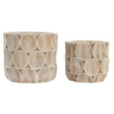 DKD Home Decor Komplet loncev DKD Home Decor Cement Svetlo rjava (18 x 18 x 16 cm)