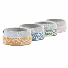 DKD Home Decor Lonček DKD Home Decor Obraz Modra Roza Cement Zelena Rumena (16 x 16 x 8 cm) (4 enote)