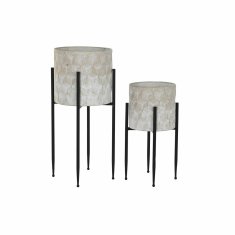 DKD Home Decor Komplet sadilnikov DKD Home Decor Obrabljena kovina 2 kosa 2 enoti (35 x 35 x 70 cm)