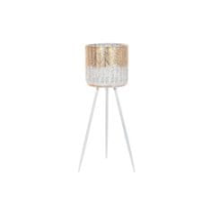 DKD Home Decor Rastlinjak DKD Home Decor Golden Metal White Modern (25 x 25 x 74,5 cm)