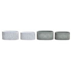 DKD Home Decor Komplet loncev DKD Home Decor Cement White Green (23 x 13 x 11 cm) (2 enoti)