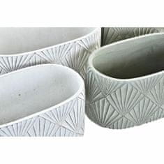 DKD Home Decor Komplet loncev DKD Home Decor Cement White Green (23 x 13 x 11 cm) (2 enoti)