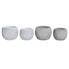 DKD Home Decor Komplet loncev DKD Home Decor Grey Cement White (2 enoti) (19 x 19 x 15 cm)