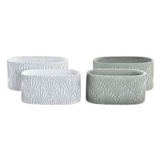 DKD Home Decor Komplet loncev DKD Home Decor Cement White Green (23 x 13 x 11 cm) (2 enoti)