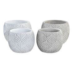 DKD Home Decor Komplet loncev DKD Home Decor Grey Cement White (2 enoti) (19 x 19 x 15 cm)