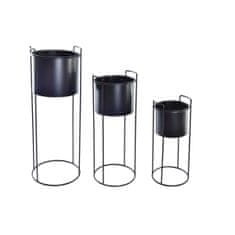 DKD Home Decor Komplet loncev DKD Home Decor Črna kovina Modern (30 x 30 x 80 cm)