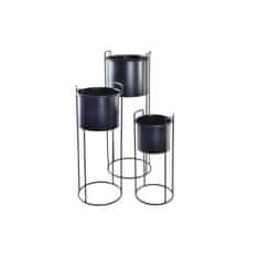 DKD Home Decor Komplet loncev DKD Home Decor Črna kovina Modern (30 x 30 x 80 cm)