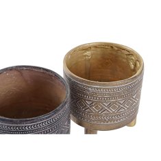 DKD Home Decor Sadilnik DKD Home Decor Zlato rjava smola Kolonialni etnični (14 x 14 x 14,5 cm) (2 enoti)
