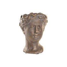 DKD Home Decor Lonček DKD Home Decor Face Golden Cement (16 x 15 x 21 cm)