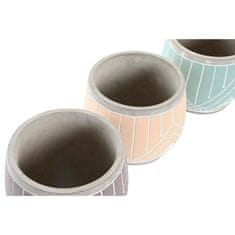 DKD Home Decor Lonček DKD Home Decor Brown Cement Green Yellow (16 x 16 x 13 cm) (3 enote)