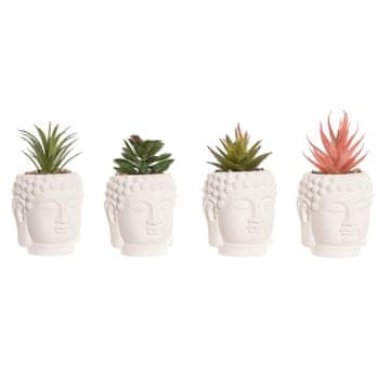 DKD Home Decor Rastlinjak DKD Home Decor Buda Bela zelena smola PE Oriental (8 x 8 x 14 cm) (4 enote)