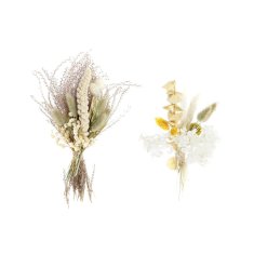 DKD Home Decor Snop DKD Home Decor Bež Bela Bela Rumena Suho cvetje (10 x 5 x 23 cm) (2 enoti)