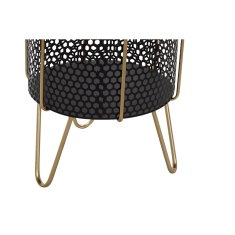 DKD Home Decor Komplet lončkov DKD Home Decor Black Golden Metal Loft 36 x 36 x 58 cm