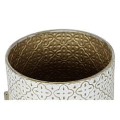 DKD Home Decor Komplet lončnic DKD Home Decor Golden Metal White Arab (31 x 31 x 58 cm)