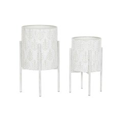 DKD Home Decor Komplet sadilnikov DKD Home Decor Metal White Shabby Chic (31 x 31 x 58 cm)
