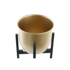 DKD Home Decor Lonček DKD Home Decor Black Golden Metal Modern (16 x 16 x 38 cm)
