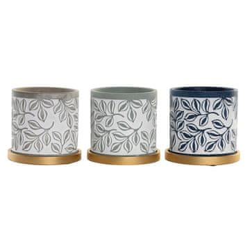 DKD Home Decor Sadilnik DKD Home Decor Grey Blue Cement Green Shabby Chic (13 x 13 x 14 cm) (4 enote)