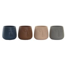 DKD Home Decor Lonček DKD Home Decor Face Cement (16 x 16 x 14 cm) (4 enote)