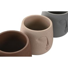 DKD Home Decor Lonček DKD Home Decor Face Cement (16 x 16 x 14 cm) (4 enote)