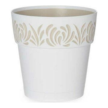 Stefanplast Samooskrbni cvetlični lonec Stefanplast Gaia White Beige 15 x 15 x 15 cm Plastika